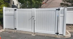 New Vinyl Fence with Wide Gate