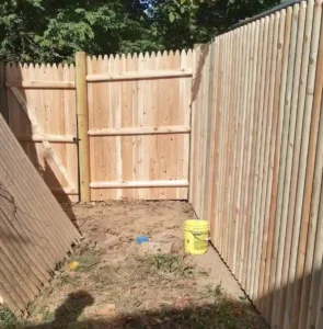 wood privacy fence